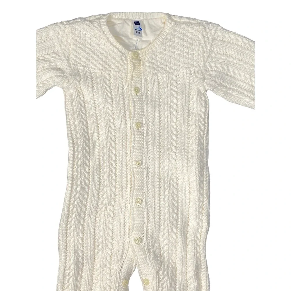 Gap Children One Piece Button Front Cable Knit Size New‎ Born 6-12 Months